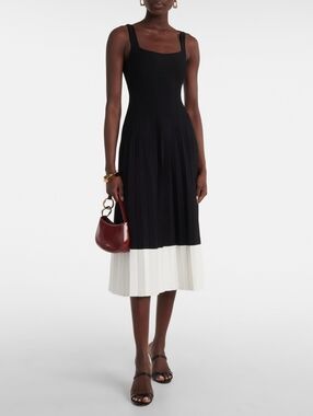 STAUD | Knit Pleated Midi Dress